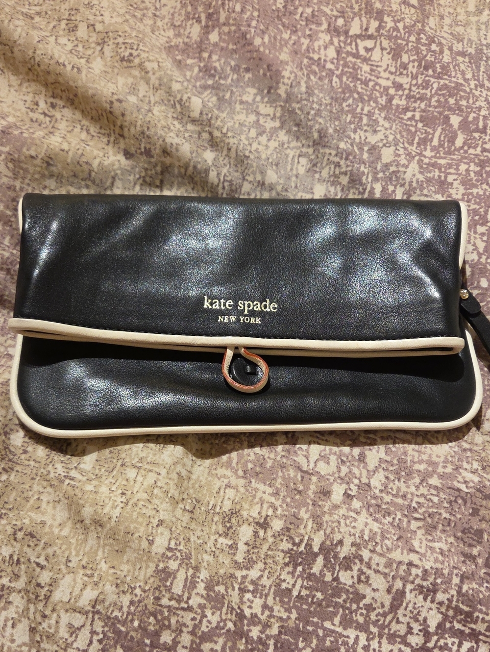 Kate Spade Black Foldover Mini Clutch